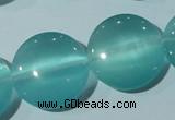 CCT577 15 inches 14mm flat round cats eye beads wholesale