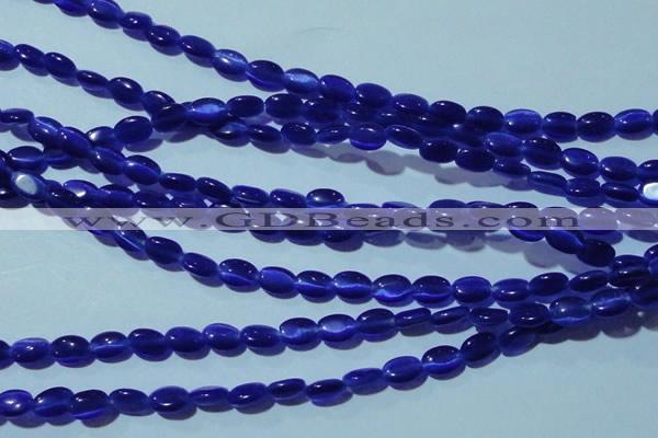 CCT614 15 inches 4*6mm oval cats eye beads wholesale