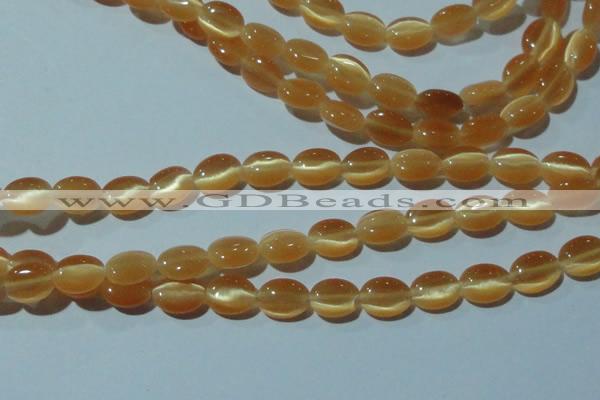 CCT636 15 inches 6*8mm oval cats eye beads wholesale