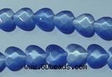 CCT964 15 inches 10*10mm faceted heart cats eye beads wholesale