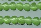 CCT965 15 inches 10*10mm faceted heart cats eye beads wholesale