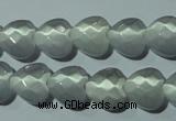 CCT970 15 inches 12*12mm faceted heart cats eye beads wholesale