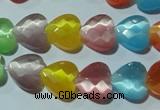 CCT973 15 inches 12*12mm faceted heart cats eye beads wholesale