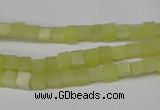 CCU03 15.5 inches 4*4mm cube olive jade beads wholesale