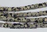 CCU04 15.5 inches 4*4mm cube dalmatian jasper beads wholesale