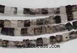 CCU10 15.5 inches 4*4mm cube black watermelon beads wholesale