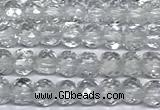 CCU1000 15 inches 4mm faceted cube white crystal beads