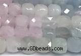 CCU1007 15 inches 4mm faceted cube morganite beads