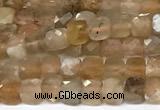 CCU1011 15 inches 4mm faceted cube sunstone beads