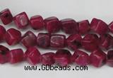 CCU102 15.5 inches 6*6mm cube dyed white jade beads wholesale