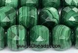 CCU1055 15 inches 8mm faceted cube malachite beads