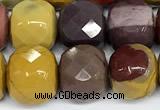 CCU1061 15 inches 8mm faceted cube mookaite beads