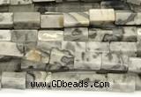 CCU1081 15 inches 2*4mm cuboid grey picture jasper beads