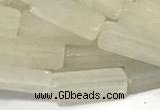 CCU1130 15 inches 4*13mm cuboid white jade beads