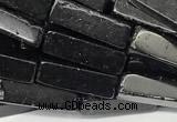 CCU1166 15 inches 4*13mm cuboid black agate beads