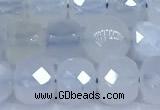 CCU1272 15 inches 6mm - 7mm faceted cube blue chalcedony beads