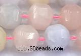 CCU1287 15 inches 9mm - 10mm faceted cube morganite beads