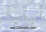 CCU1300 15 inches 9mm - 10mm faceted cube white crystal beads