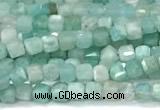 CCU1322 15 inches 2.5mm faceted cube amazonite beads