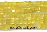 CCU1330 15 inches 2.5mm faceted cube yellow agate beads