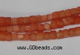 CCU15 15.5 inches 4*4mm cube dyed white jade beads wholesale