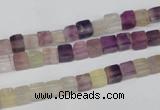 CCU23 15.5 inches 5*5mm cube rainbow fluorite beads wholesale