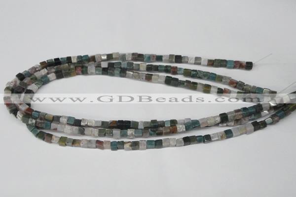 CCU27 15.5 inches 5*5mm cube Indian agate beads wholesale