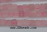 CCU300 15.5 inches 4*4mm cube rose quartz beads wholesale