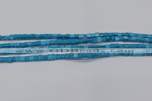 CCU303 15.5 inches 4*4mm cube imitation turquoise beads wholesale