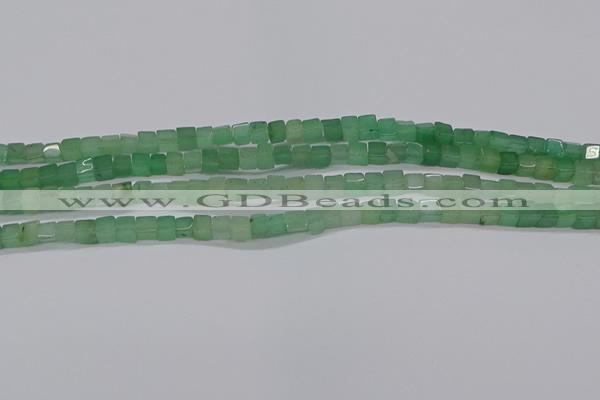 CCU307 15.5 inches 4*4mm cube green aventurine beads wholesale