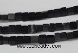 CCU31 15.5 inches 5*5mm cube black agate beads wholesale