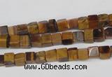 CCU34 15.5 inches 5*5mm cube yellow tiger eye beads wholesale