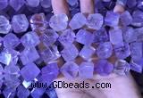 CCU400 15.5 inches 8*10mm - 14*16mm cube lavender amethyst beads