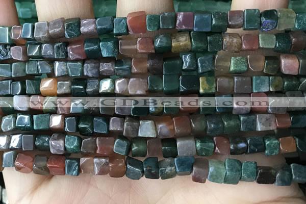 CCU459 15.5 inches 4*4mm cube Indian agate beads wholesale