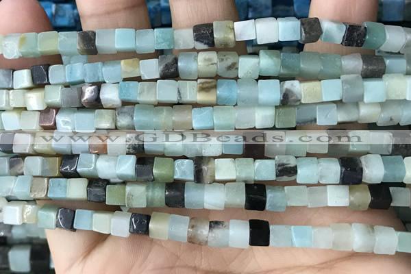 CCU460 15.5 inches 4*4mm cube amazonite beads wholesale