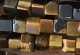 CCU464 15.5 inches 4*4mm cube yellow tiger eye beads wholesale