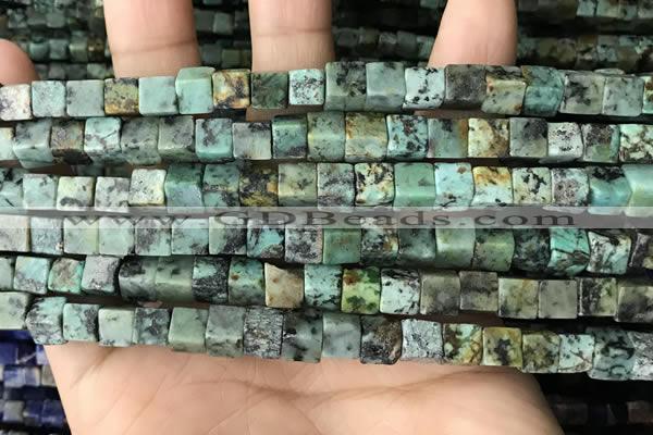 CCU487 15.5 inches 6*6mm cube African turquoise beads wholesale