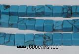 CCU50 15.5 inches 6*6mm cube turquoise beads wholesale