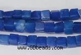 CCU51 15.5 inches 6*6mm cube dyed white jade beads wholesale