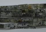 CCU514 15.5 inches 4*13mm cuboid moss quartz beads wholesale