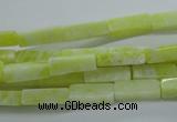 CCU524 15.5 inches 4*13mm cuboid lemon jade beads wholesale