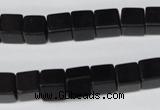 CCU60 15.5 inches 8*8mm cube black agate beads wholesale