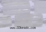 CCU600 15.5 inches 8*20mm - 10*30mm cuboid white crystal beads