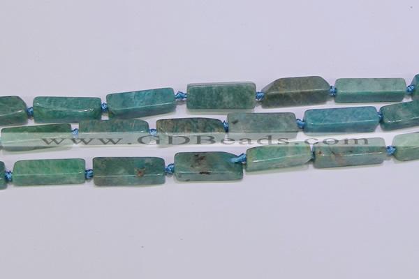 CCU615 15.5 inches 8*20mm - 10*30mm cuboid amazonite beads