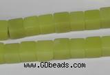 CCU64 15.5 inches 8*8mm cube olive jade beads wholesale