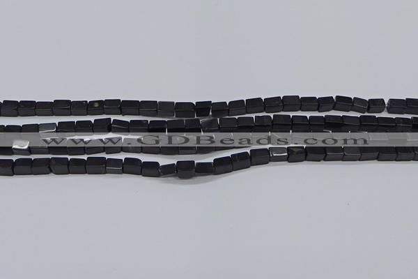 CCU700 15.5 inches 4*6mm cuboid black stone beads wholesale