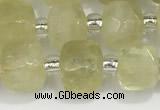 CCU756 15 inches 8*8mm faceted cube lemon quartz beads