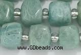 CCU762 15 inches 8*8mm faceted cube amazonite beads