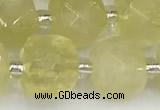 CCU774 15 inches 10*10mm faceted cube lemon quartz beads