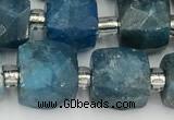 CCU784 15 inches 10*10mm faceted cube apatite beads